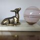 Fawn lamp, doe Art Deco marble white opaline pink and regulates 30/40 years