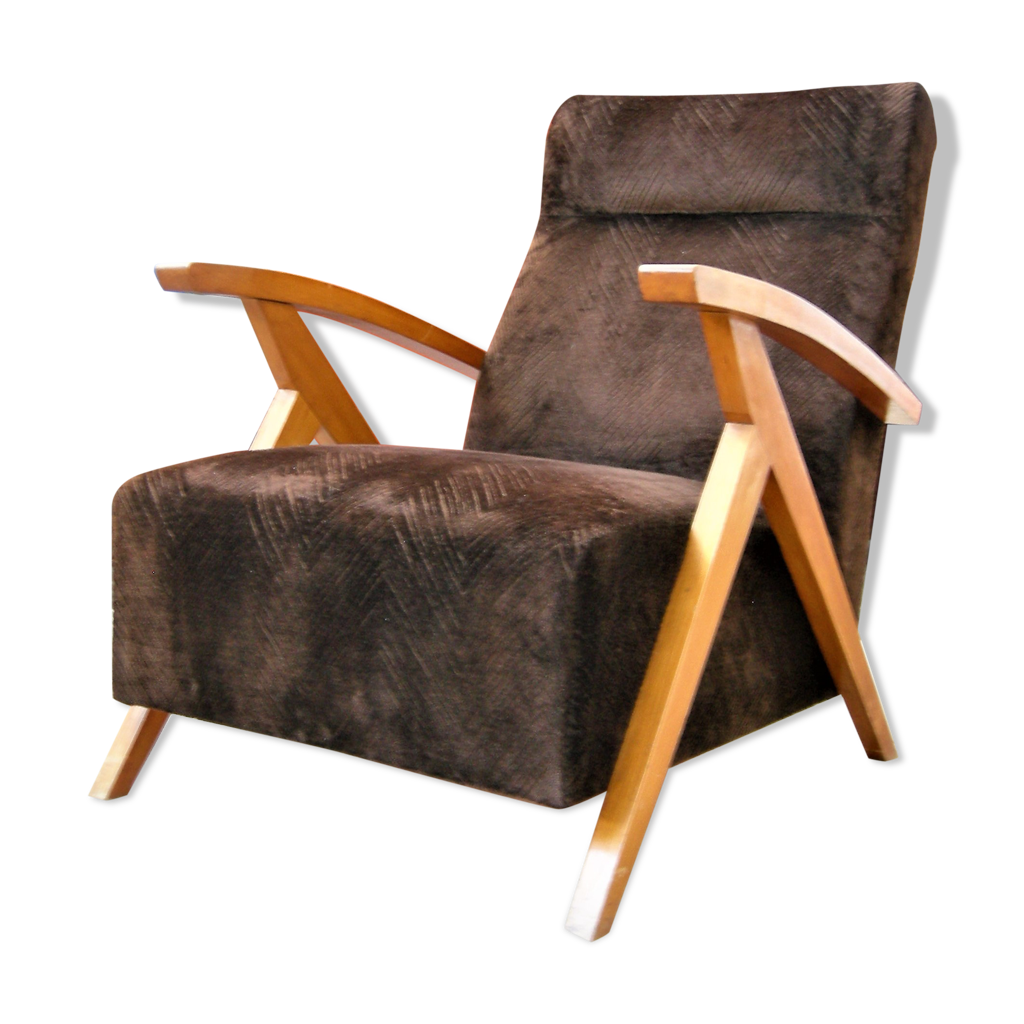 Fauteuil Des Ann es 50 60 Ossature Bois Selency