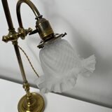 1900s style desk lamp with old crystal lampshade, up and down system
