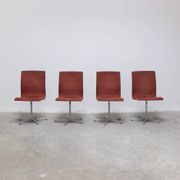 Early set of 4 'Oxford' swivel chairs by Arne Jacobsen for Fritz Hansen, 1966