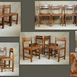 Lot 4 vintage chairs solid wood curved