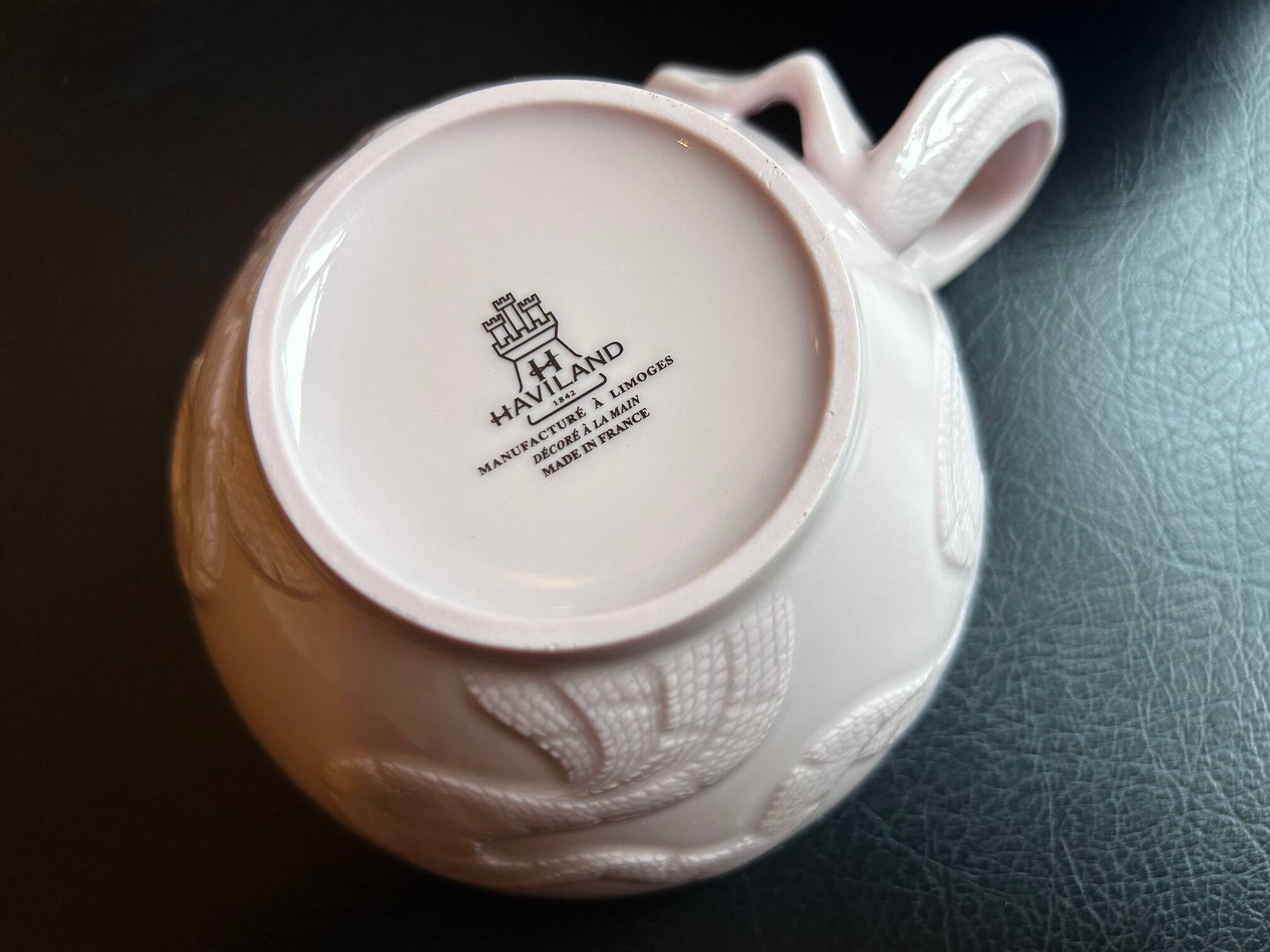 Two pink haviland porcelain teacups