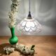 Vintage art deco lampshade pendant light in white and gold frosted glass