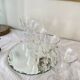 6 antique engraved stemmed glasses with stylised flowers, for wine or water.