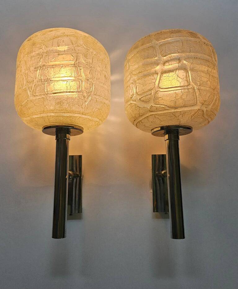 Pair of Rare Midcentury Wall Lamps Doria Leuchten, Germany, 1970s