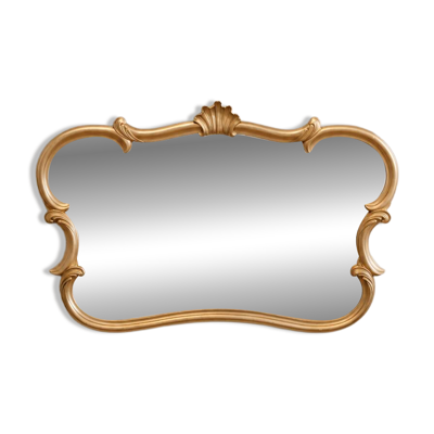Grand miroir mural à moulures dorées en stuc – style rococo Louis XV – 124