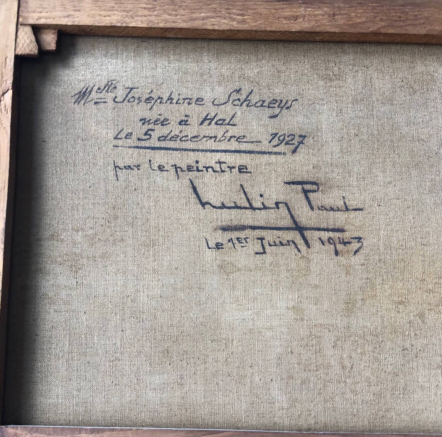 Oil portrait of a young girl by Paul Hulin