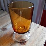 Set of 6 vintage brown foot glasses