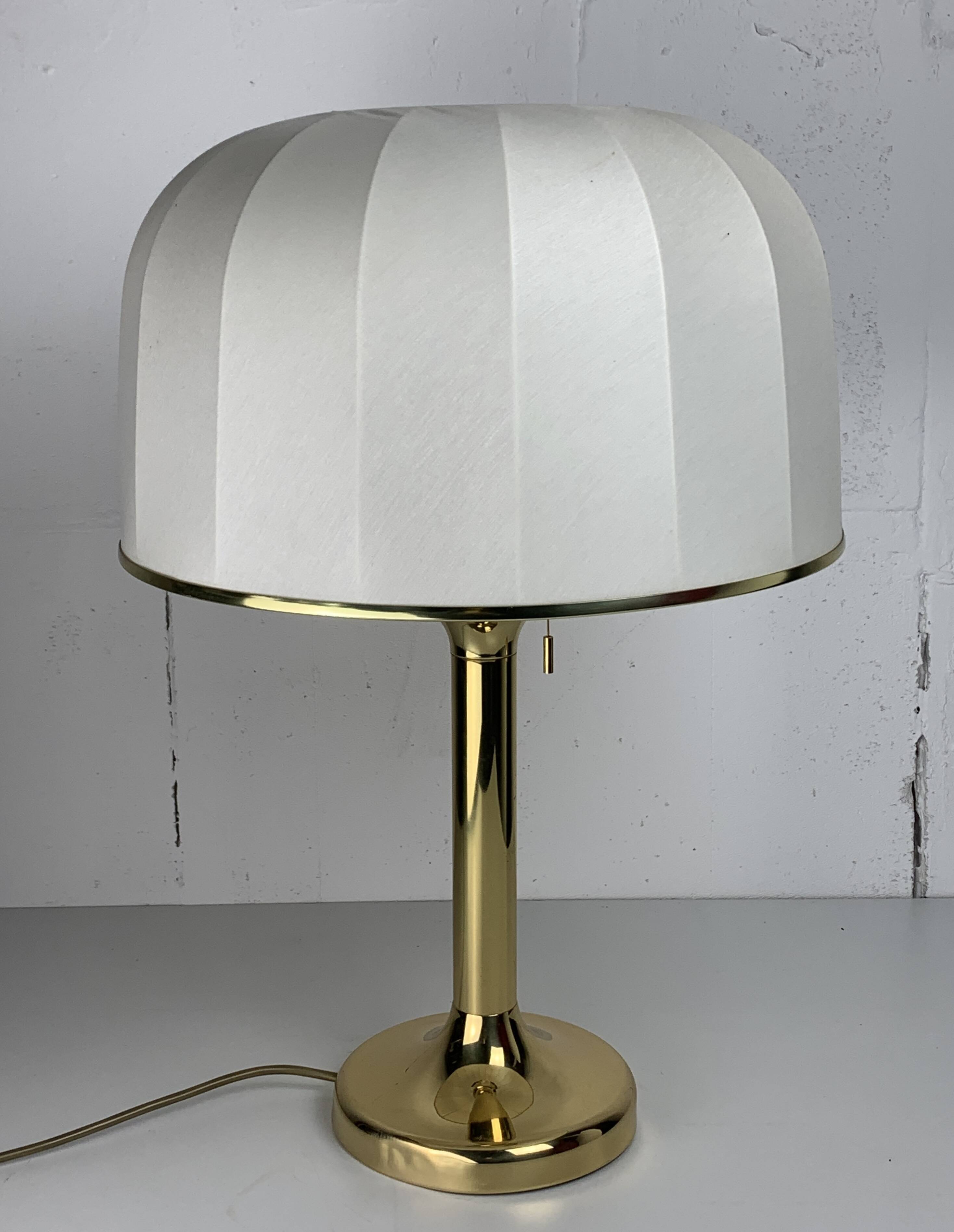 Midcentury Hollywood Regency brass mushroom table lamp Vienna Austria 1960s