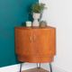 Retro Teak 1960s G Plan Fresco Corner Unit Bar Drinks Cabinet On Hairpin Legs