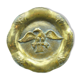 Assiette en bronze décorée d'un aigle