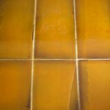 Coffee table signed Roger Capron, steel and ceramic, bird motif