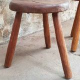 Two stools "brutalize" in solid oak