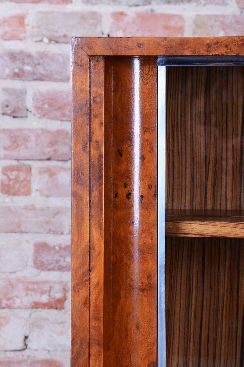 Art Deco Bookcase in Elm and Mahogany, 1920s