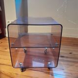 Michel Dumas 70's serving trolley/coffee table on wheels