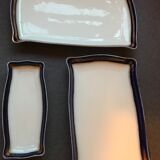 Series of 3 imperial porcelain trays Russia Kuznetsov