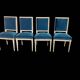 Série de 4 chaises style Louis XVI velours bleu