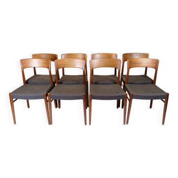 Set of eight dining chairs - Model 26 - teak - Henry Kjærnulf - K/S Korup Chair Factory - 1960s