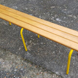 Bench schoolboy, wood and metal, industrial
