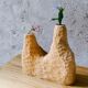 Hand-carved soliflore vase in solid lime wood.