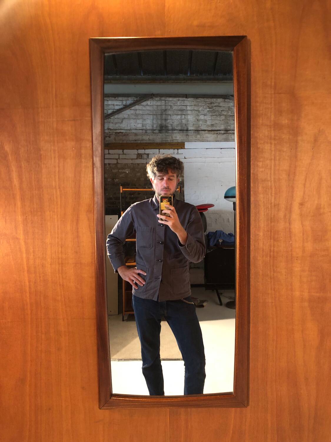 Scandinavian teak mirror circa 1960