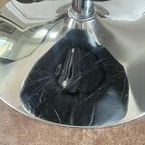 swivel faux leather armchair with chrome legs