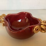 Burgundy and gold ceramic ring size