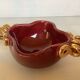 Burgundy and gold ceramic ring