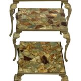 Vintage Set Nesting Tables Onyx Marble 60s Side Tables
