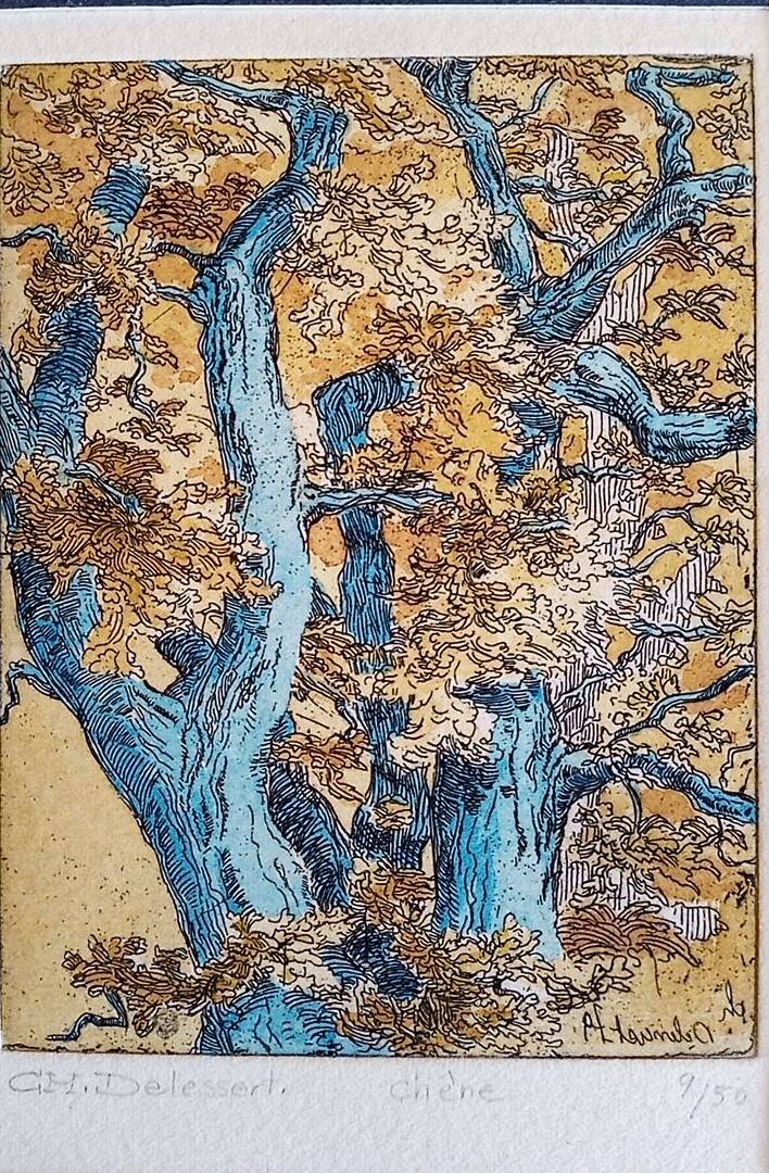 Etching - Christine Delessert - 11.8 x 9 cm - Lyonnaise school - justified 9/50