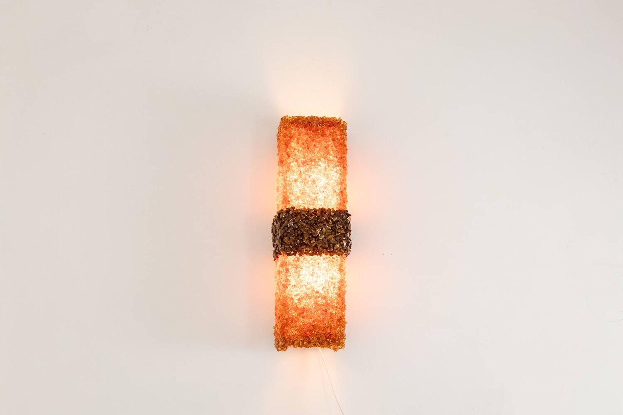 Pair of "Honey" wall lights in amazonite and amber. Contemporary work.