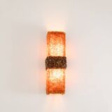 Pair of "Honey" wall lights in amazonite and amber. Contemporary work.