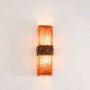 Pair of "Honey" wall lights in amazonite and amber. Contemporary work.