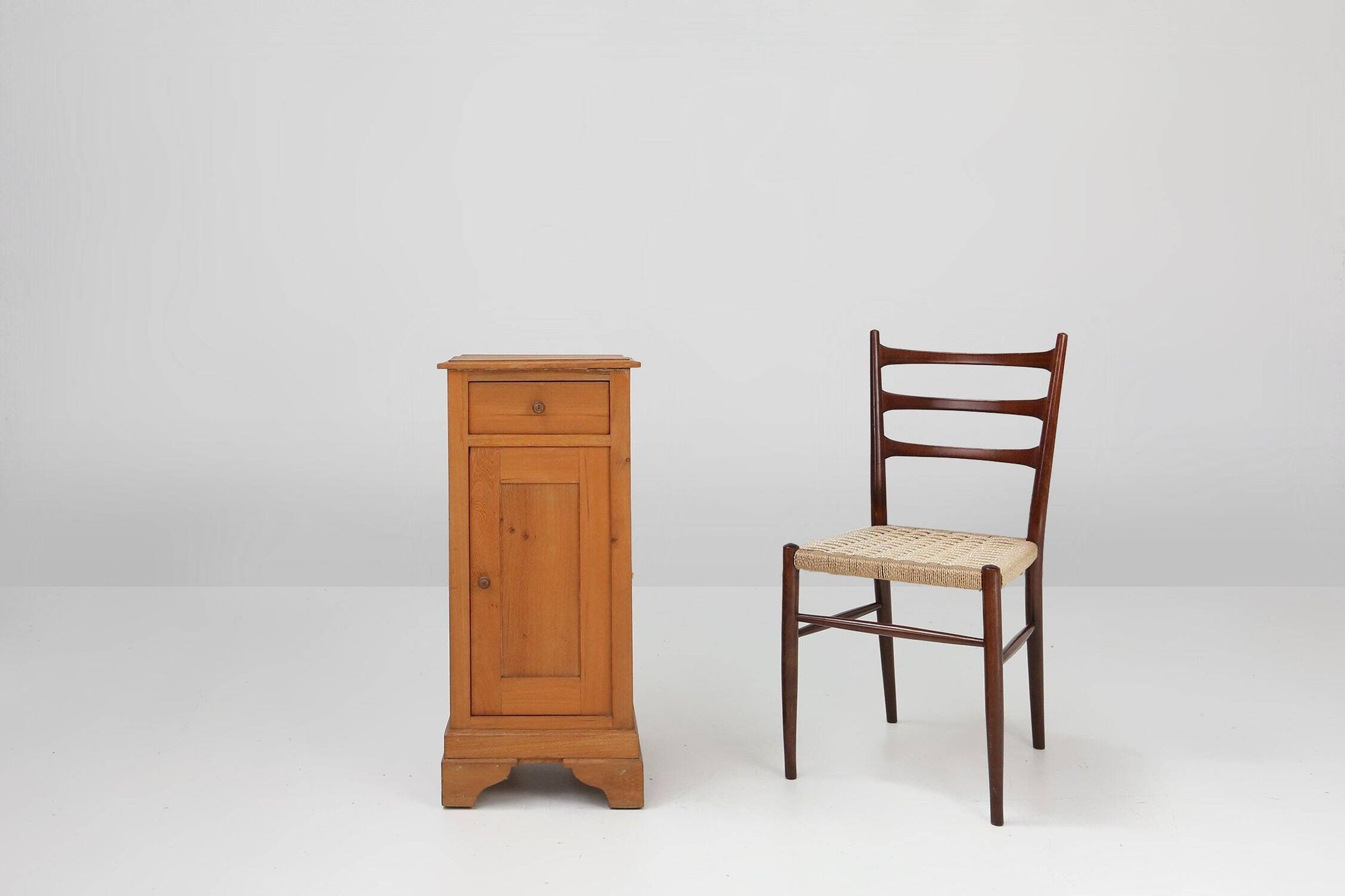 Art Deco Nightstand in Pine Wood, France, 1930s