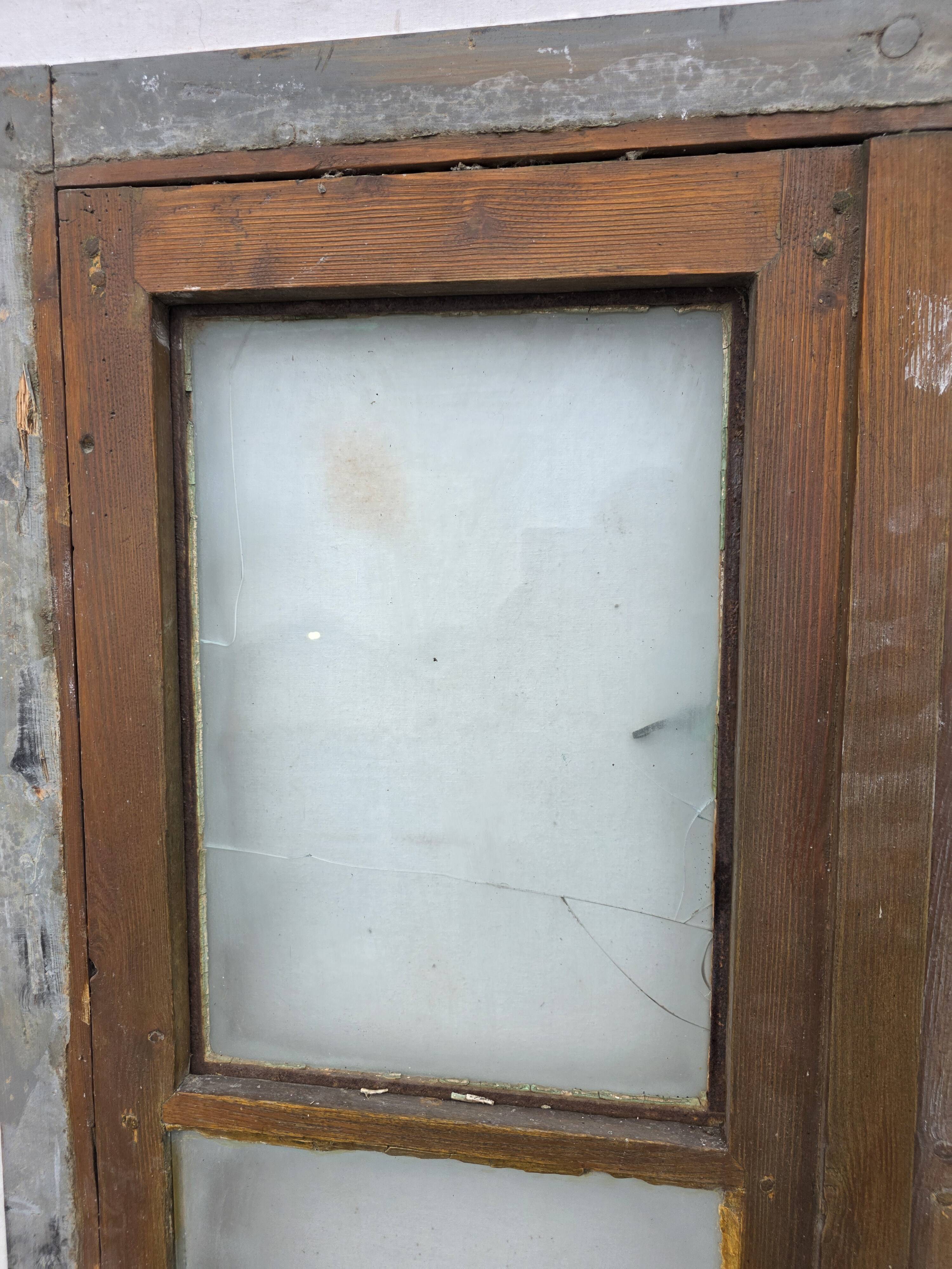 Old fir window with frame (one opening pane)