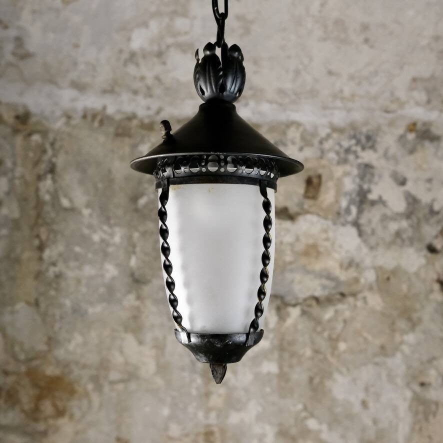 Wrought iron lantern, France, 1950s