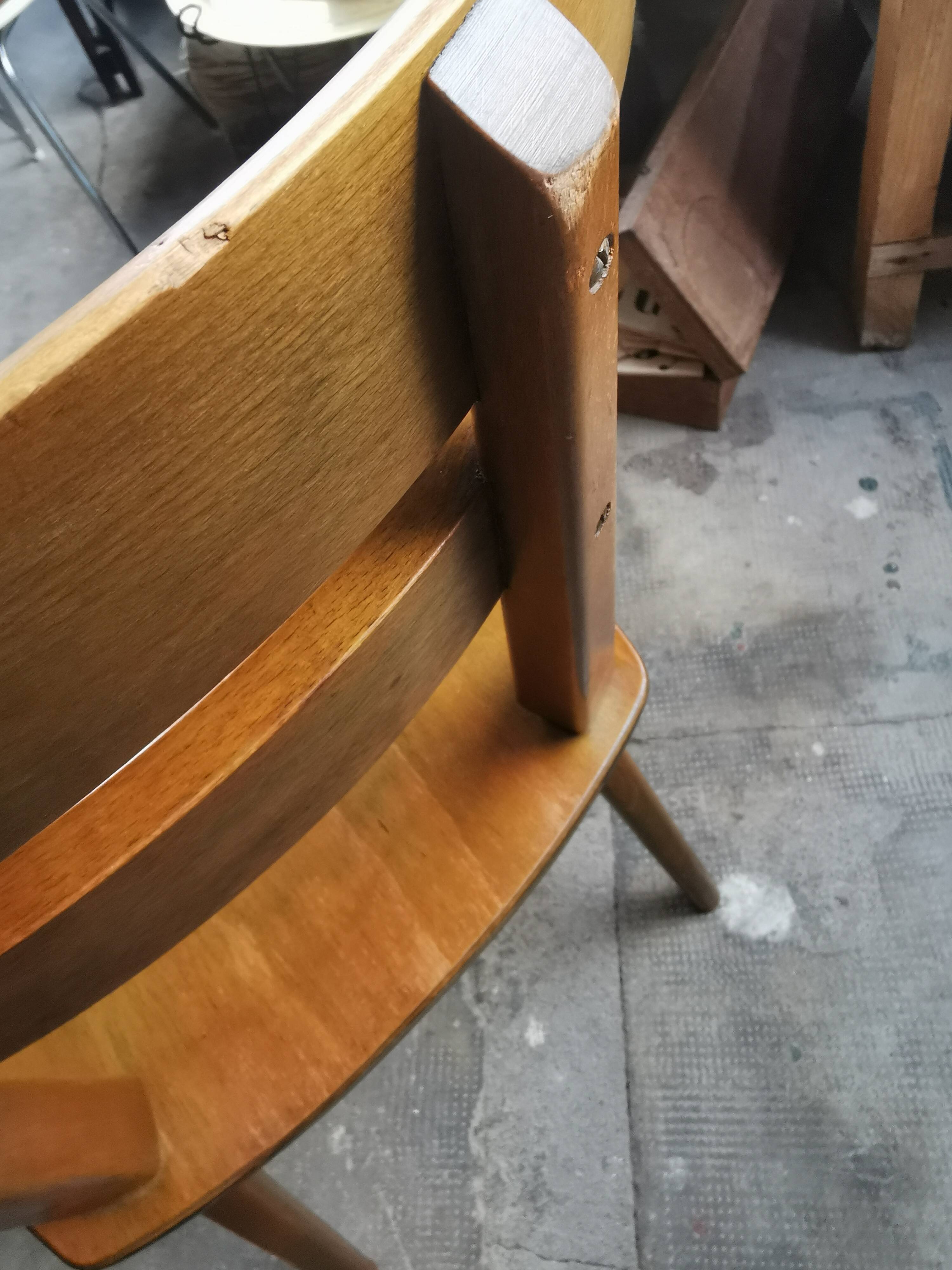 Set de 6 chaises tout bois 1960