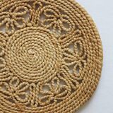 Vintage 70s braided rope table mat