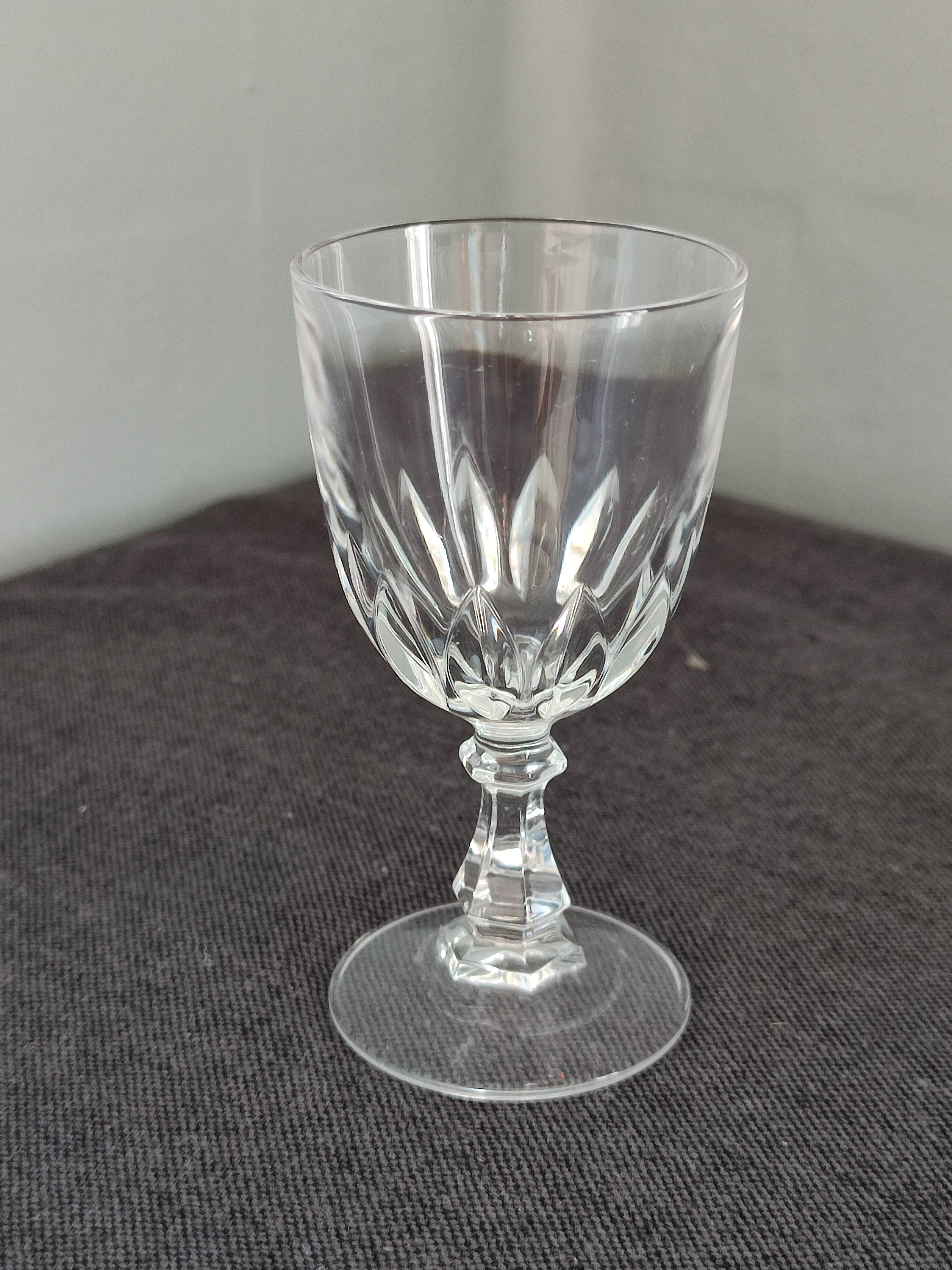 Set of two chest of small glasses with vintage Arques crystal liqueur