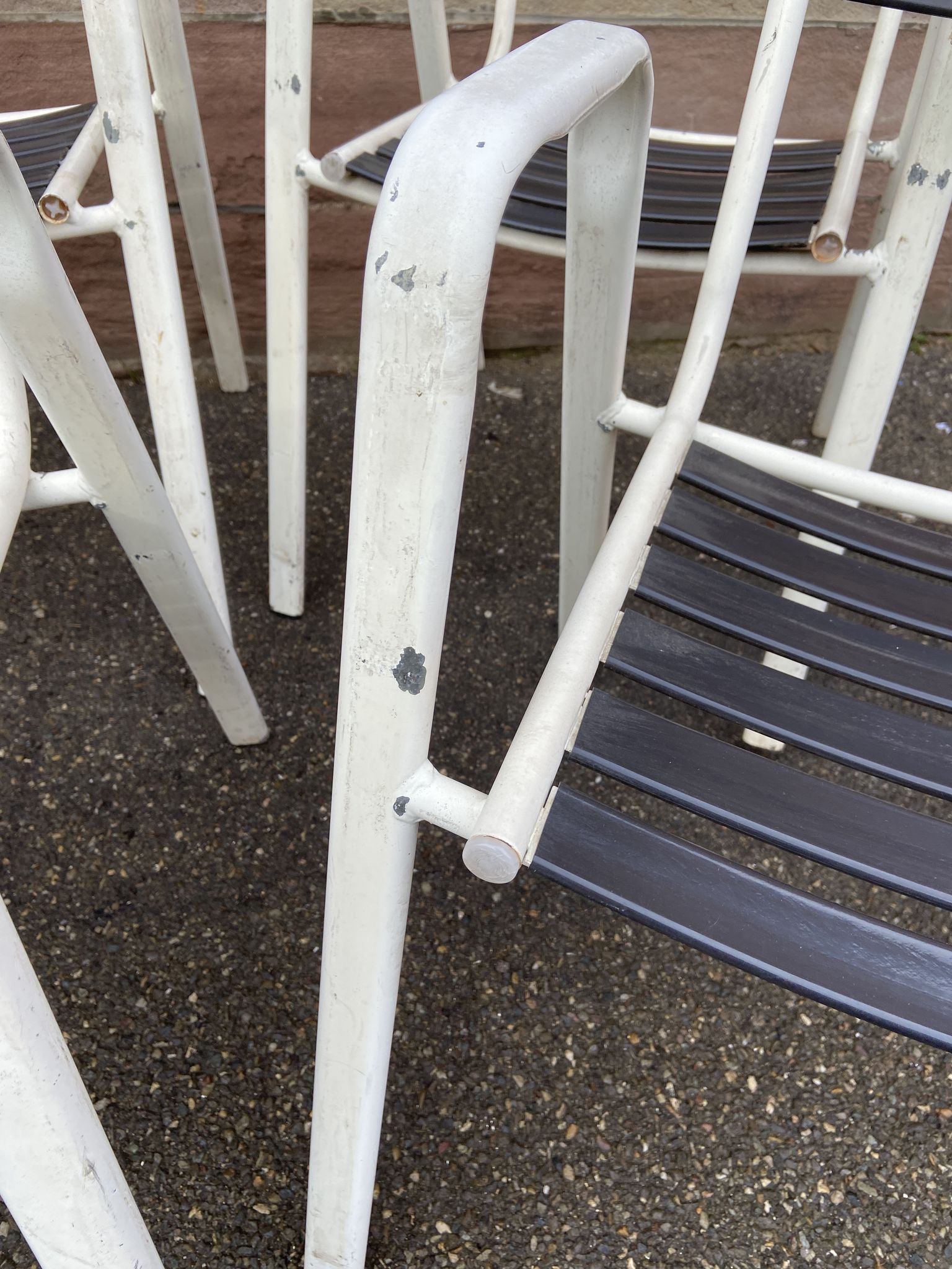 Set of 8 vintage terrace garden chairs 1970