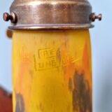 Art Deco brass and glass desk lamp signed "Frères Muller", 1920s