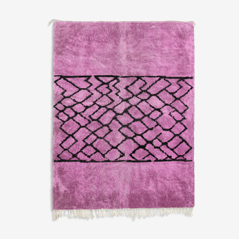 Tapis marocain moderne rose