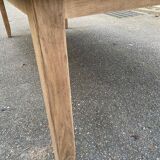 Renovated extendable farmhouse dining table in solid oak from the 19th century, 250-350.