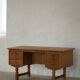 Free-standing desk in Oak by Henning Kjærnulf, Mid-century Danish Modern, 1950s.