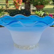 Coupe en verre soufflé filigrané Murano