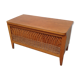 Banc coffre en bois et rotin vintage