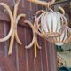 Paire d'appliques rotin vintage