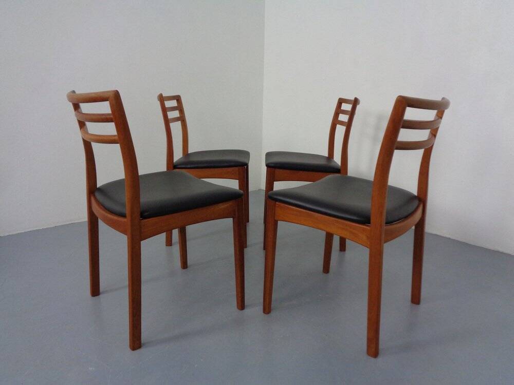 Danish Teak Dining Chairs, 1960s, Set of 4