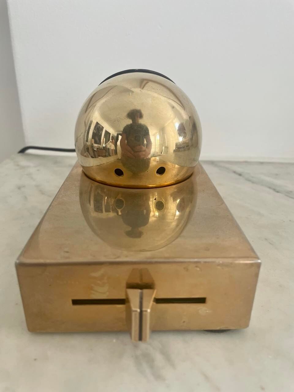 Applique vintage Disderot, laiton et orientable, France 1970