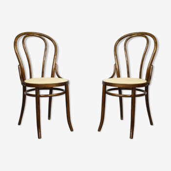 Paire de chaises brunes